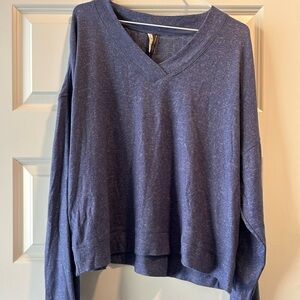 Women's Blue V-Neck Pajama Top